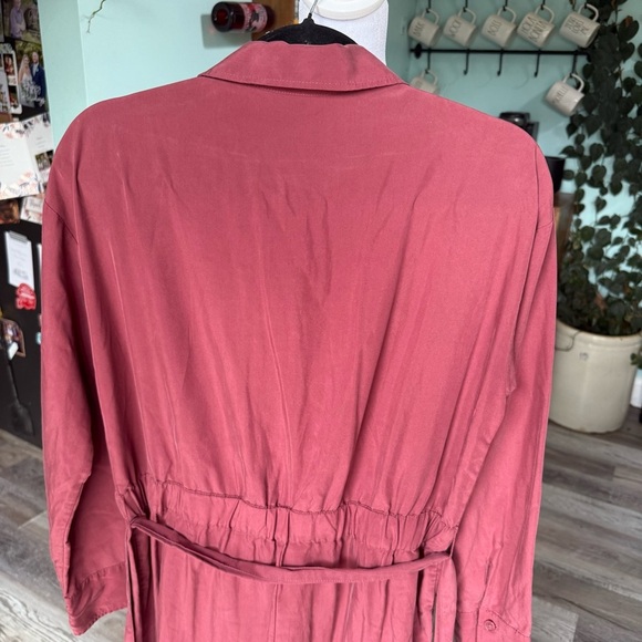 Express Women's Red Utility Button Down Belted Jumpsuit Size Medium - Picture 9 of 9